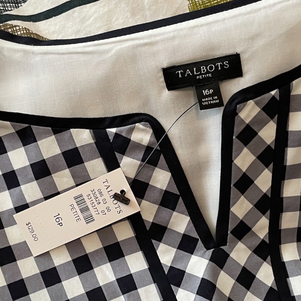 Talbots Gingham Fit & Flare Sleeveless Dress - 16P - Picture 3 of 7